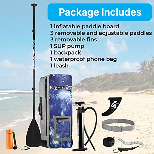 SereneLife Inflatable Stand Up Paddle Board 6 Inches Thick Ocean Blue