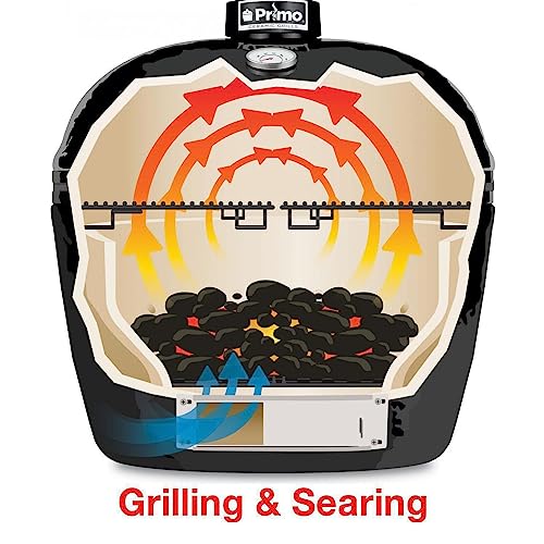 Primo Grills Oval Large 300 Ceramic Kamado Grill Black