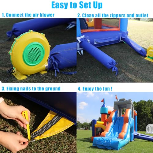 awesmflate 16FT x 12FT Commercial Inflatable Bounce House Multicolor