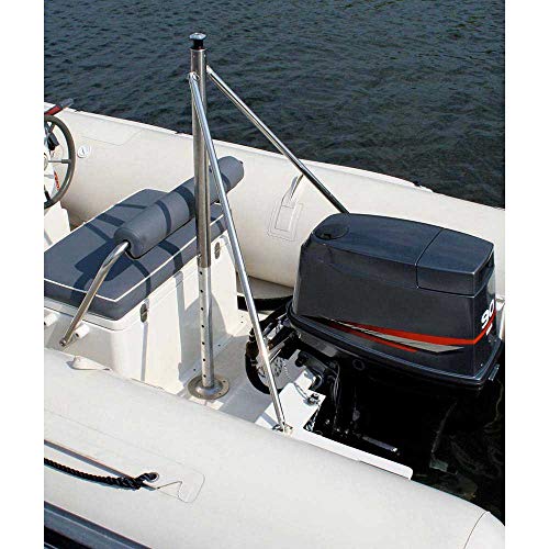 Krypt Towers Water Ski Pylon Adjustable Pole Height 34"-56" Telescopic Arms 33"-57" 2" Stainless Main Pylon 6" Universal Base