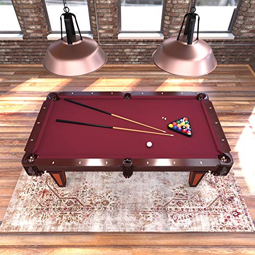 Fat Cat by GLD PRODUCTS Reno 7.5' Pool Table with Dark Cherry Finish, Red Cloth