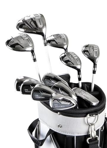 Euraka S8 Brosnan Lady Diamond S5 Women's Complete Golf Club Set [18-Piece] Black/Silver/Gold