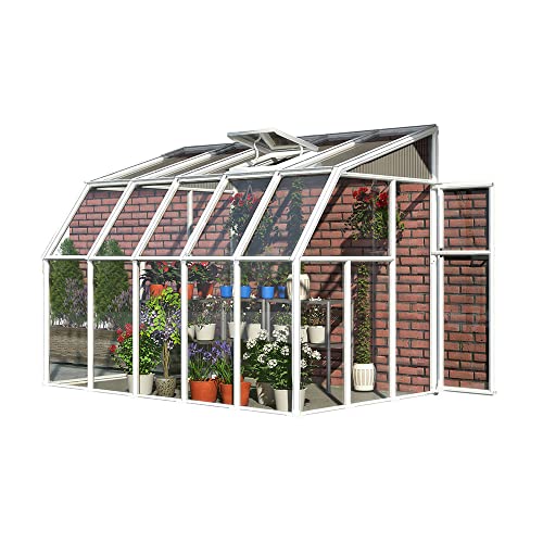 Palram Canopia Rion Sun Room 6x8 Ft. Lean-to Greenhouse DIY Kit White