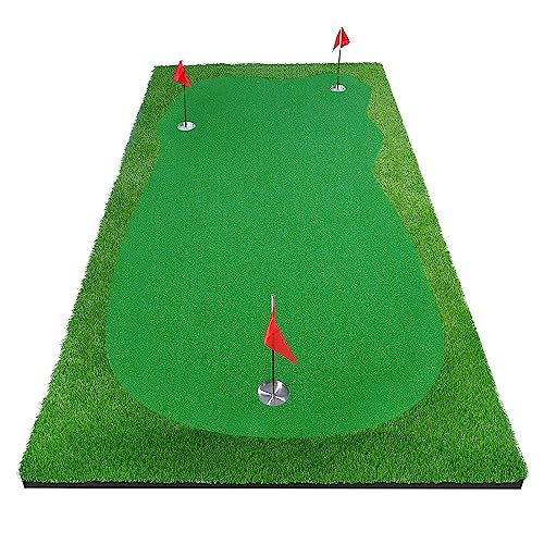 YUNIC Golf Putting Green Premium Nylon Golf Training Mat Green