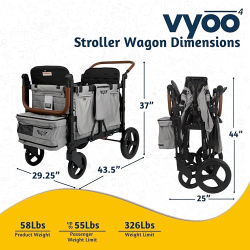 Keenz VYOO Stroller Wagon with Canopy Gray