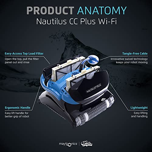 Dolphin Nautilus CC Plus Wi-Fi Robotic Pool Vacuum Cleaner Black