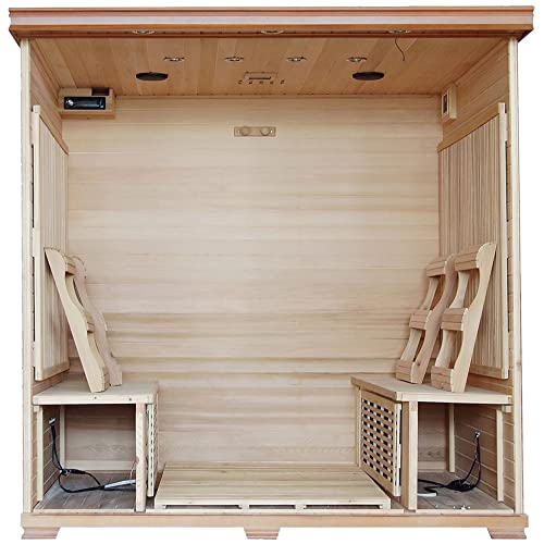 Blue Wave Heatwave 6-Person Cedar Sauna with Carbon Heaters
