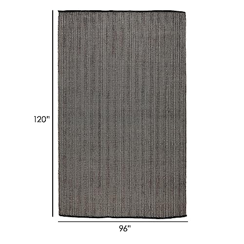 Benzara Handwoven Indoor Outdoor Area Rug 8 x 10 Charcoal Gray