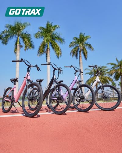 Gotrax Electric Bike 26" Max Range 30Miles(Pedal-assist1) & 15.5/20Mph Power by 250/350W, 3 Riding Modes & Adjustable Seat, 7-Speed & Front Shock Absorber, Commuter Electric Bicycle for Adults, Black
