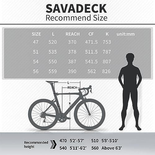 SAVADECK Carbon Road Bike Windwar5.0 Black White