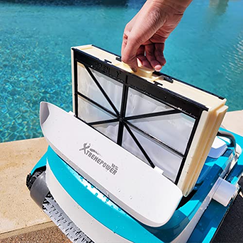 XtremepowerUS Automatic Robotic Pool Cleaner with Extra-Large Filter Basket, White