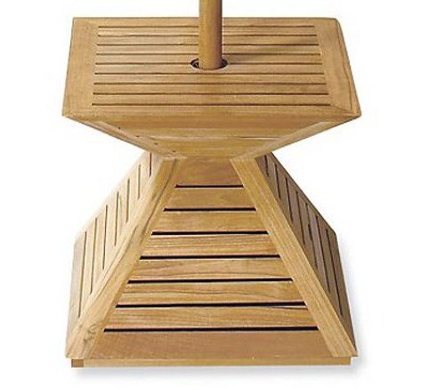 WholesaleTeak Grade-A Teak Wood Umbrella Stand/Base/Cover