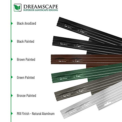 Dreamscape PRO Aluminum Landscape Edging - Easy Install Professional Border - 80ft Total - Black Anodized