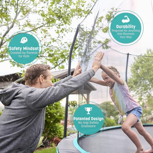Skywalker Trampolines 12 FT Round Trampoline with Safety Enclosure Teal