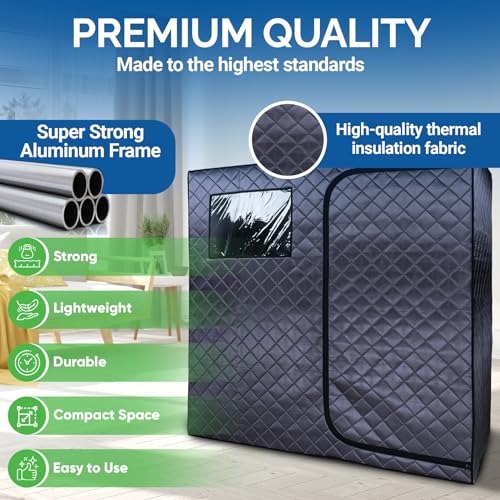 Durasage Portable Full Size Infrared Sauna 2-Person Gray