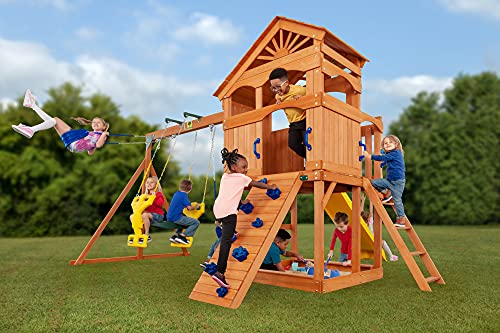 CREATIVE CEDAR DESIGNS Timber Valley Cedar Backyard Playset Blue Accessories