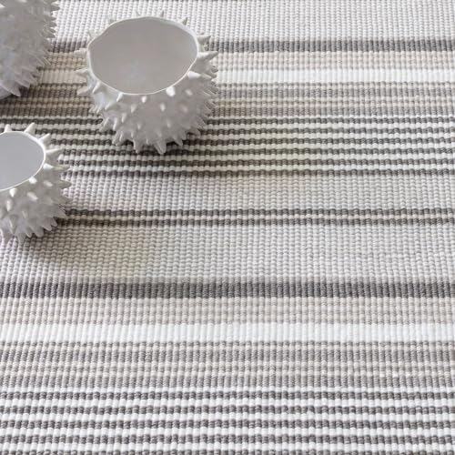 Dash & Albert Handwoven Gradation Ticking Indoor/Outdoor Rug 8x10 Feet Grey Stripe