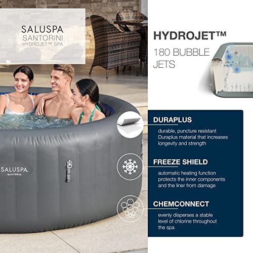 Bestway SaluSpa Santorini HydroJet 5 to 7 Inflatable Hot Tub Gray