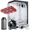 TopoLite Hydroponic Grow Tent Complete Kit with 1200W LED Light and 6" Carbon Filter 48"x48"x80