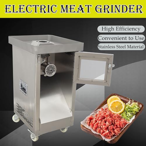 HQHAOTWU Electric Meat Grinder Stainless Steel Commercial 2200W Silver