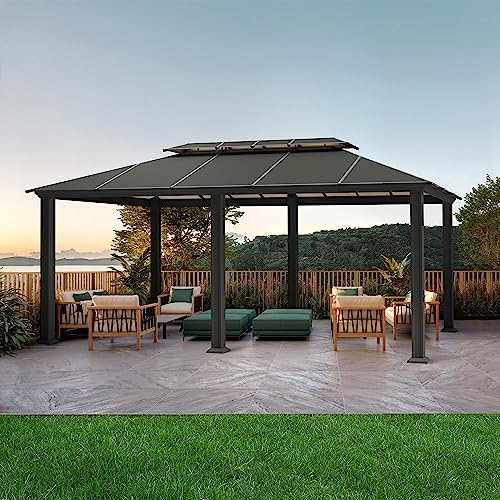 Paragon Outdoor 12’ x 20’ Santa Monica Hard Top Gazebo Black