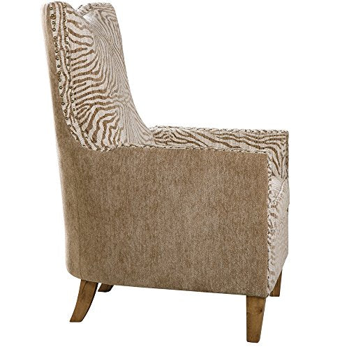 Diva At Home Plush Animal Pattern Armchair Brown