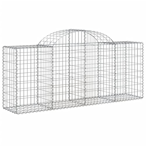 Arched Gabion Baskets 4 pcs Galvanized Iron Plant Pots Self-Watering Indoor Outdoor Gardening