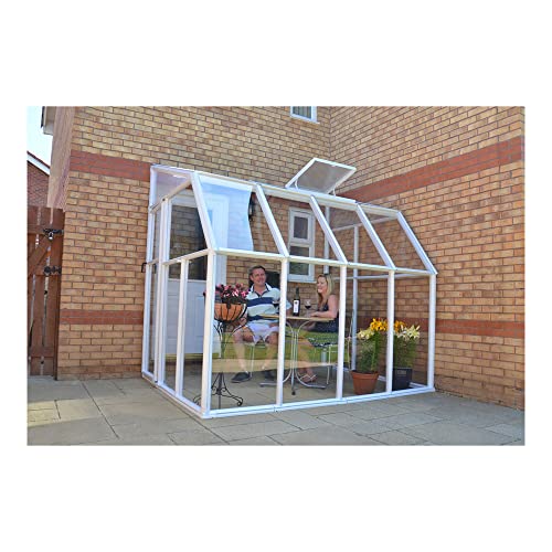 Palram Canopia Rion Sun Room 6x8 Ft. Lean-to Greenhouse DIY Kit White