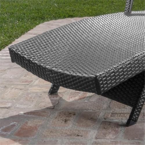 Noble House Salem Outdoor Wicker Arm Chaise Lounge Set of 4 Grey