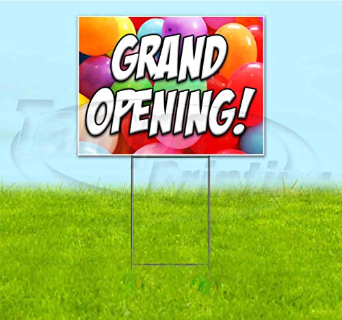 TampaPrinting Grand Opening Yard Sign 18" X 24" with Metal Step Stake