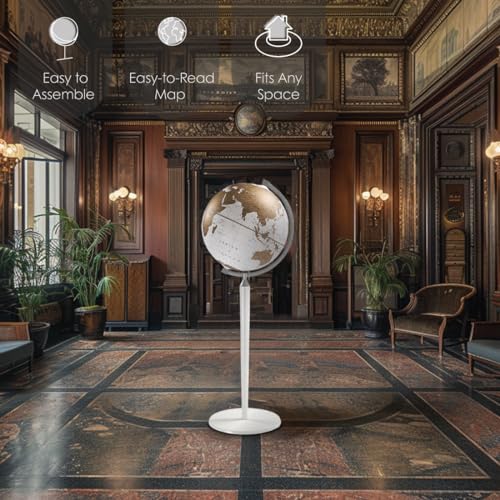Waypoint Geographic 16" Vasco Da Gama Globe with Wood Stand White