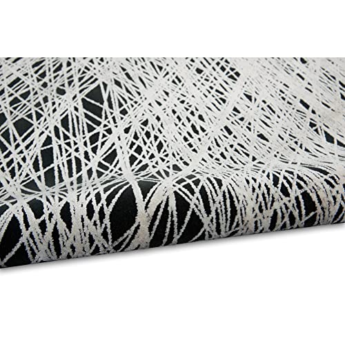 Calvin Klein Balian Area Rug Black/Silver 10' x 13'2" Modern Abstract