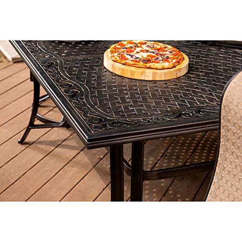 Hanover Brigantine 9-Piece Weather-Resistant Outdoor Dining Set Tan