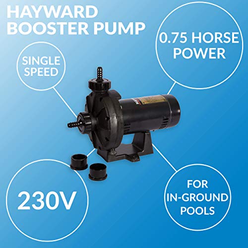 Hayward W36060 0.75 HP Booster Pump In-Ground Swimming Pools Black