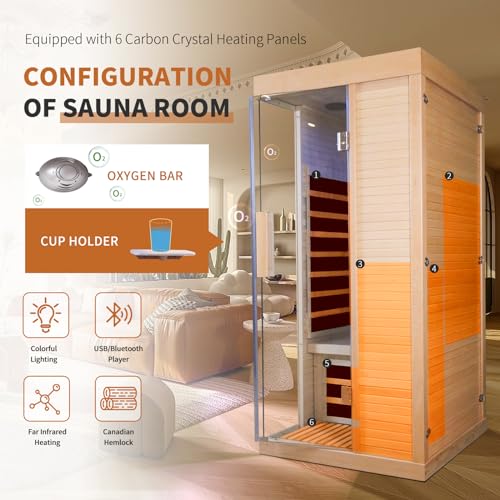 EPOFIT Single Person Far Infrared Sauna Natural