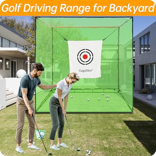 Gagalileo Golf Practice Hitting Nets Heavy Duty Portable Golf Cage 10x10x10FT