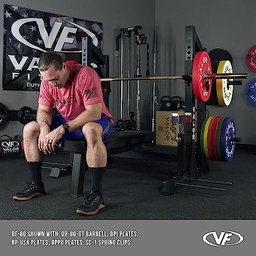 Valor Fitness Competition Bench Press Rack with Safety Spotter Bars Black
