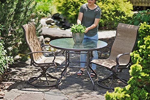 Garden Elements Outdoor Bellevue Metal Aluminum Patio Chair Sling Rocker Brown