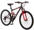 Mongoose Status 2.2 Mountain Bike 26-Inch Wheels 21-Speed Shifters Aluminum Frame Front Suspension Black/Red