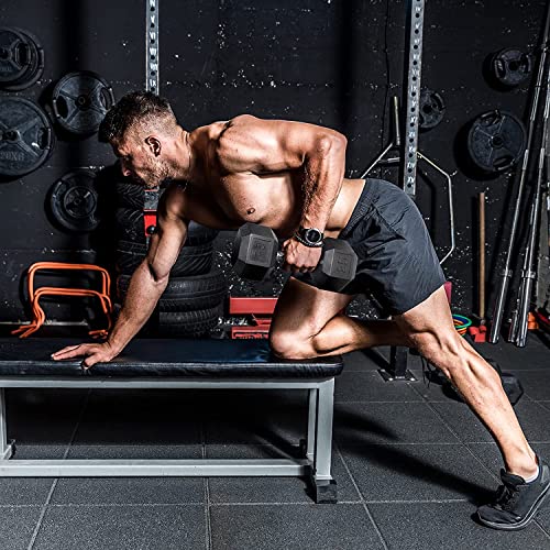 WF Athletic Supply Rubber Coated Hex Dumbbell Set - Non-Slip Hex Shape - 550LB Dumbbells Set