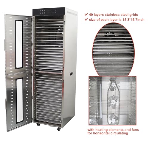 TECHTONGDA 40 Layers Commercial Food Dehydrator Stainless Steel