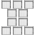 Fencer Wire Heavy Duty Flat Top X-Pattern Decorative Fence Gate Black 4FT x 4FT Pack of 10