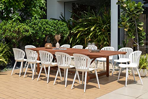 Amazonia Brampton 13-Piece Rectangular Extendable Dining Set Brown