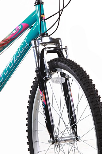 Titan Women's Mountain Bike 21-Speed Suspension 17-Inch Frame Black and Teal