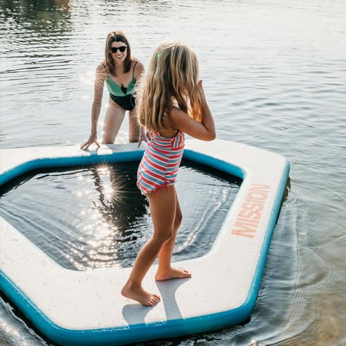 MISSION Inflatable Floating Pool Reef Lite Splash Mat Blue