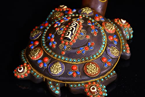 Generic Tibetan Temple Crystal Mosaic Dzi Beads 8 Treasures Lucky Turtle 1