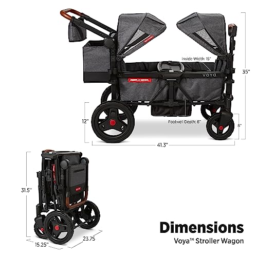 Radio Flyer Voya 2-Seater Stroller Wagon Gray