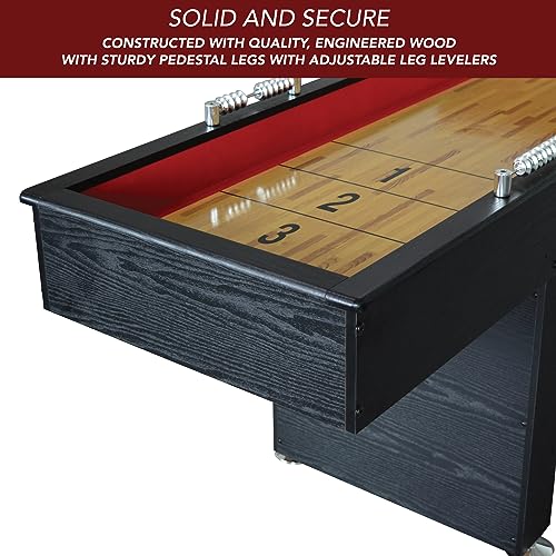 Hathaway Avenger Shuffleboard 9-Foot for Family Game Rooms Black