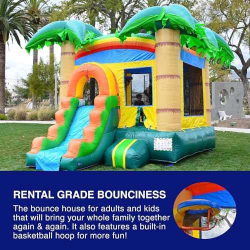 HERO KIDDO Tropical Breeze Inflatable Bounce House Yellow