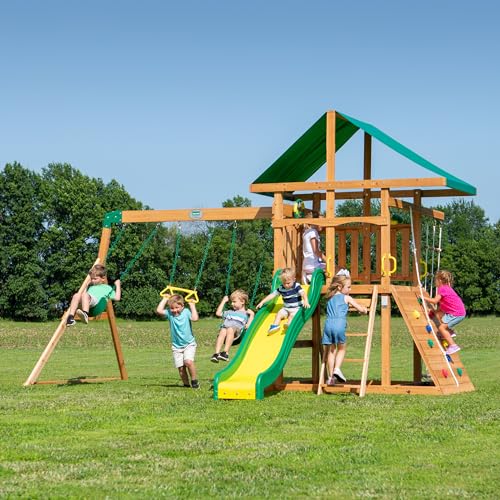 Backyard Discovery Mount McKinley Cedar Swing Set Light Brown